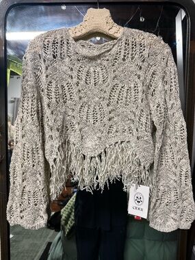 Cider fringe open knit 🧶 crop top